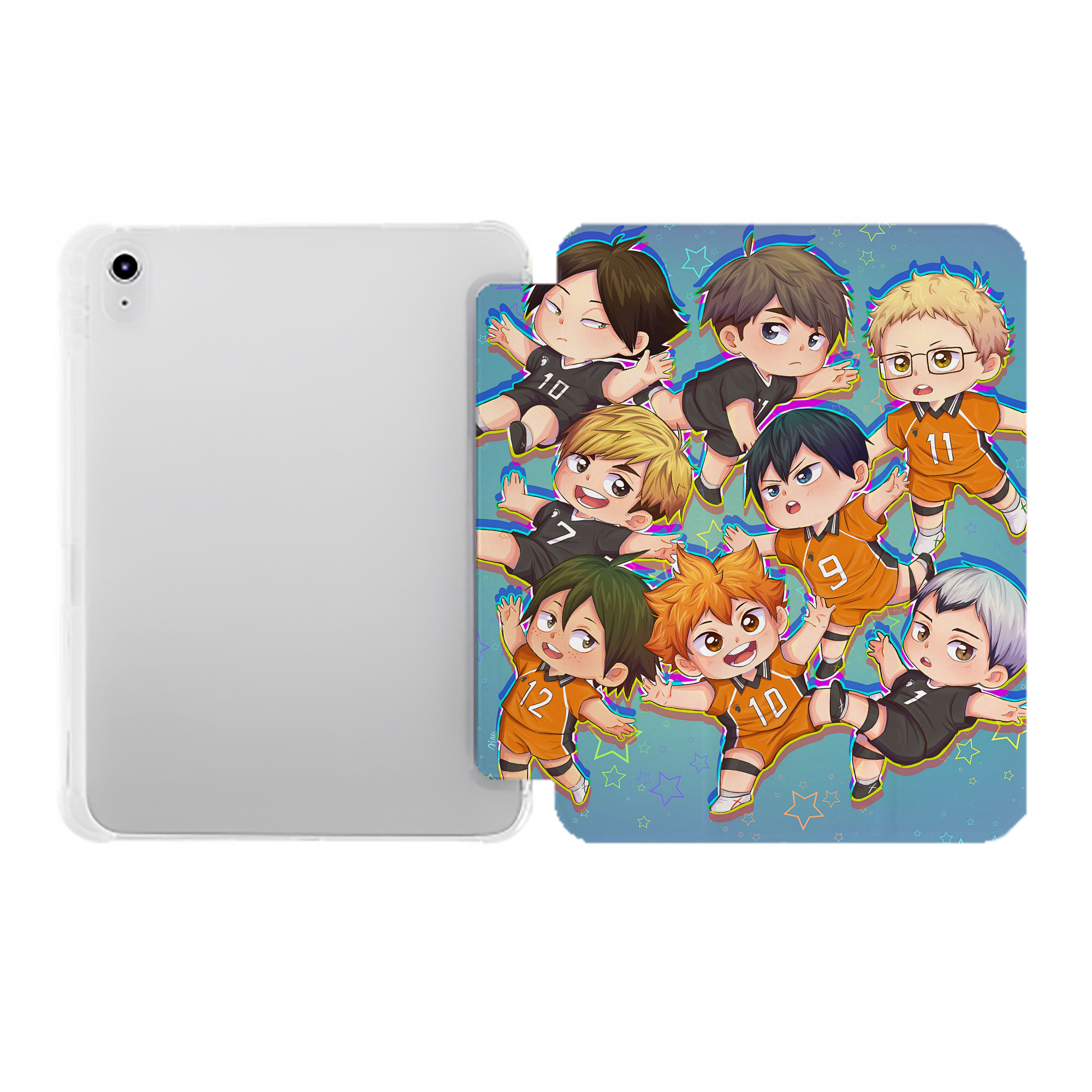 （画像用） ハイキュー!! Haikyu!! IPad ケース ペン収納付き 三つ折りスタンド PUレザー×シリコン 対応機種9.5/10.5/10.9インチ